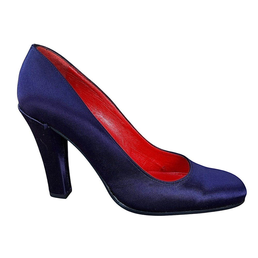 NWOB 🌹ROBERT CLERGERIE Dark Purple Satin Heels🌹